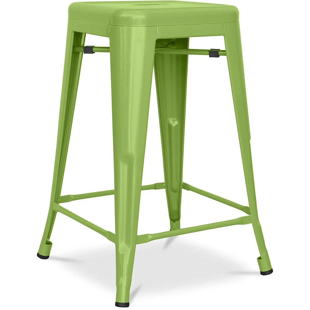 Sgabello da bar di design industriale - Acciaio opaco - 60cm - Stylix image 8