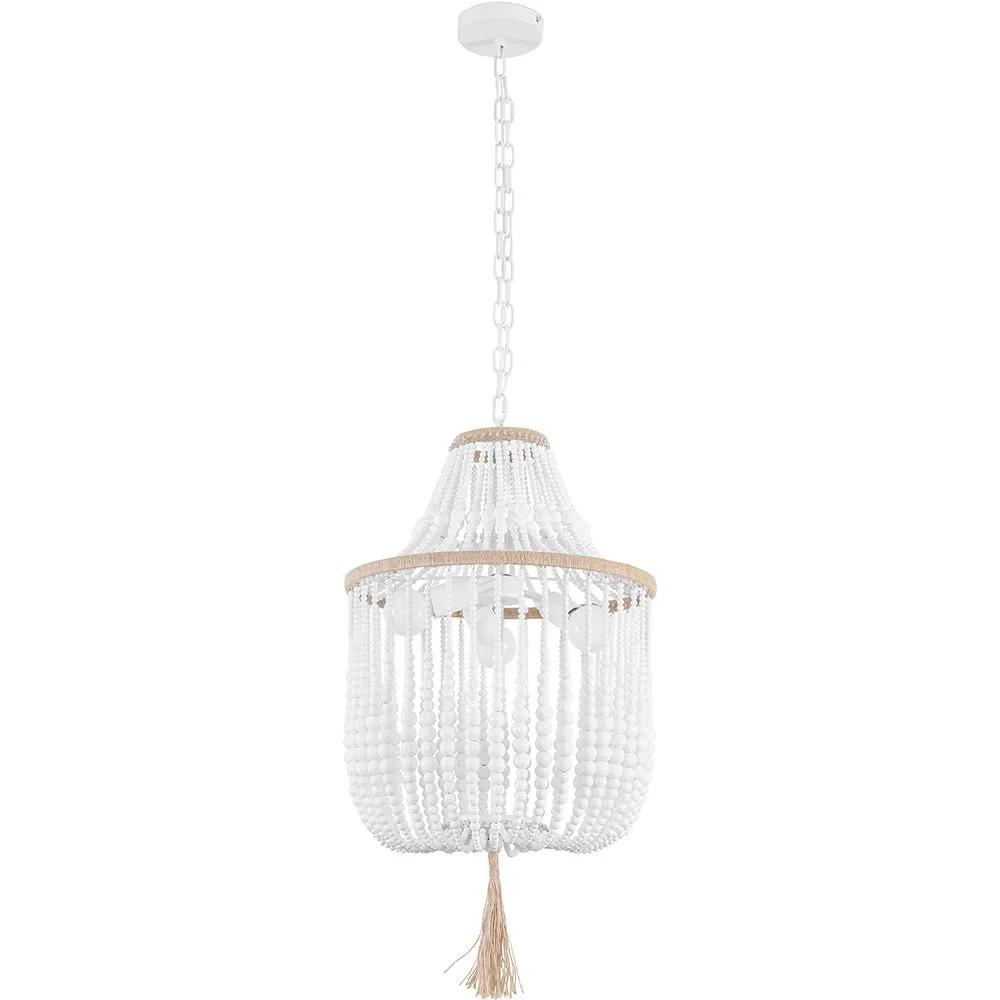 Lampada a soffitto a palle di legno - Lampada a sospensione in stile boho Bali - Lawan image 8