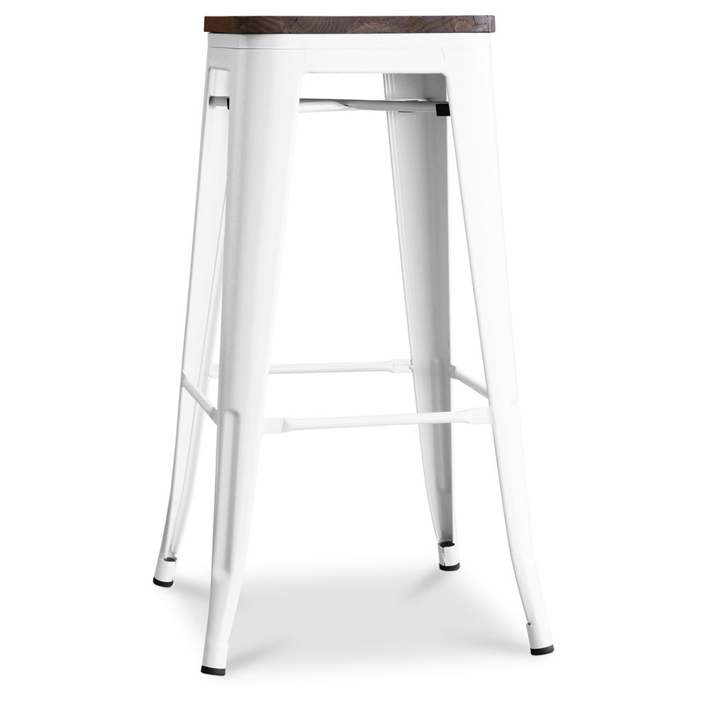 Sgabello da bar di design industriale - Legno e acciaio - 76cm - Stylix image 8