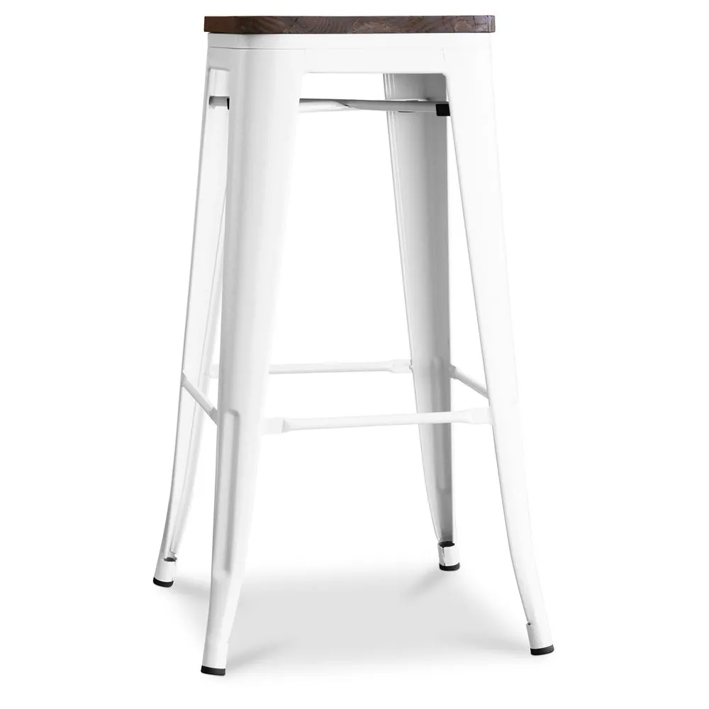 Sgabello da bar Design Industriale - Legno & Acciaio - 76cm - Stylix image 8