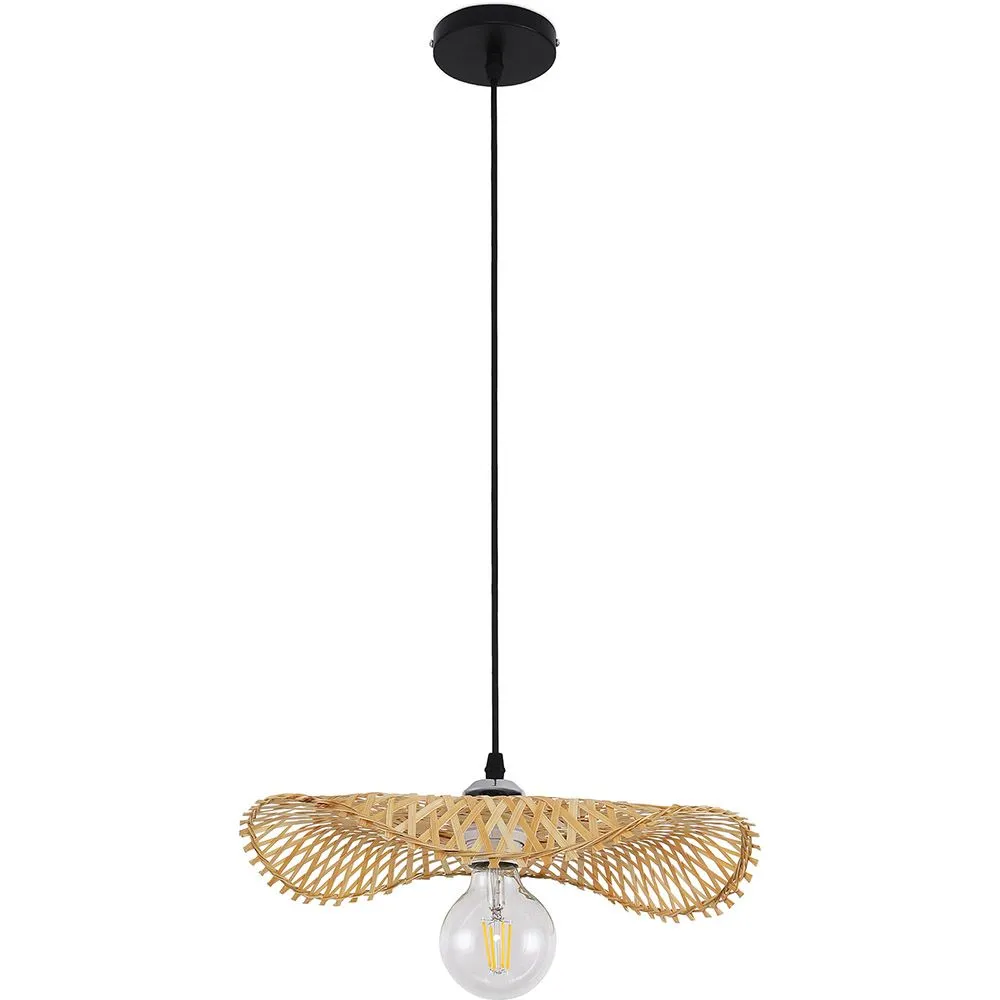 Lampada a soffitto in bambù - Lampada a sospensione stile Boho Bali - Noila image 8