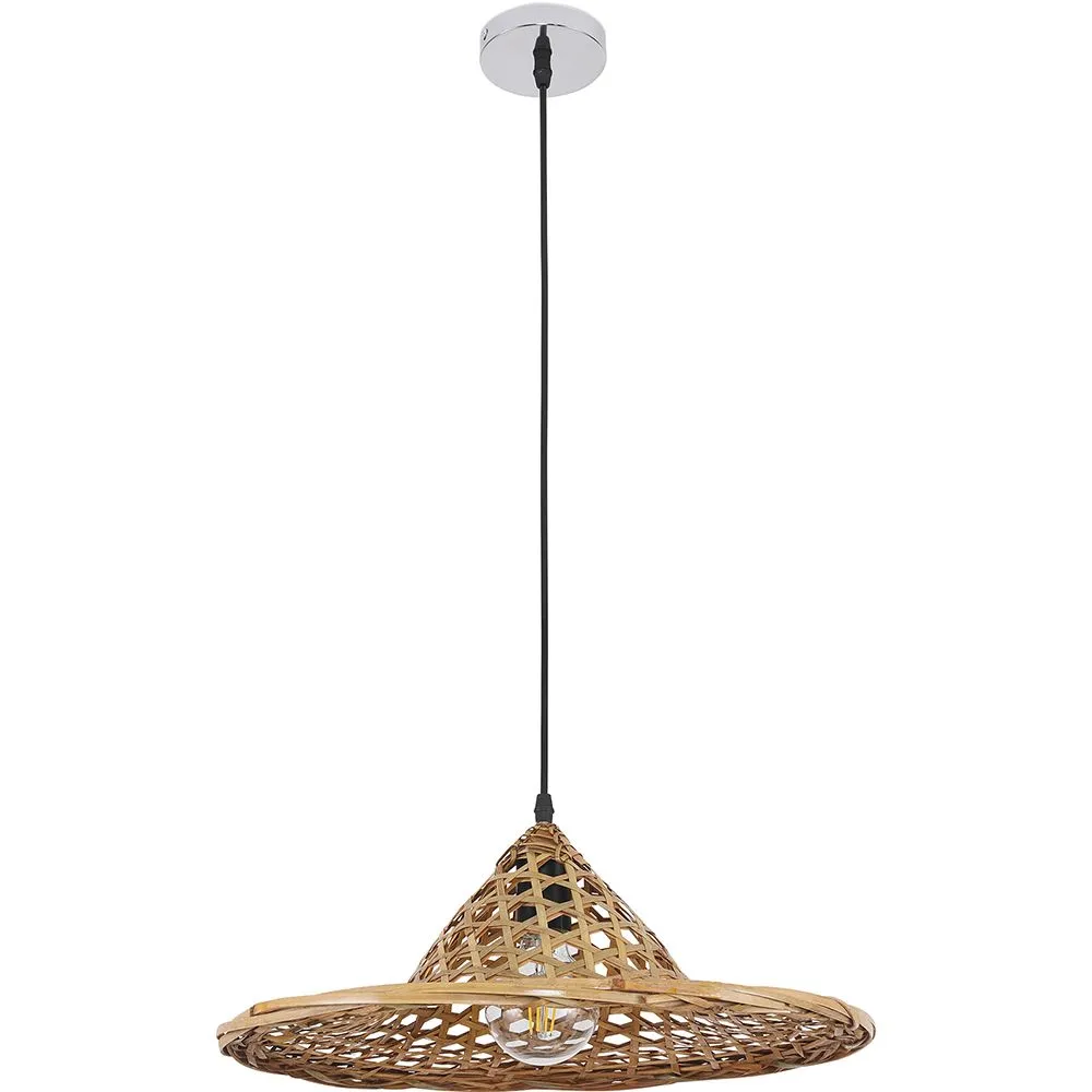 Lampada da soffitto in bambù - Lampada a sospensione stile Boho Bali - Flora image 8