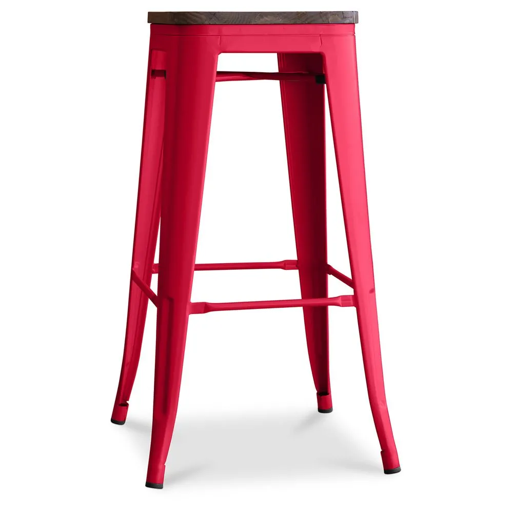 Sgabello da bar Design Industriale - Legno & Acciaio - 76cm - Stylix image 8