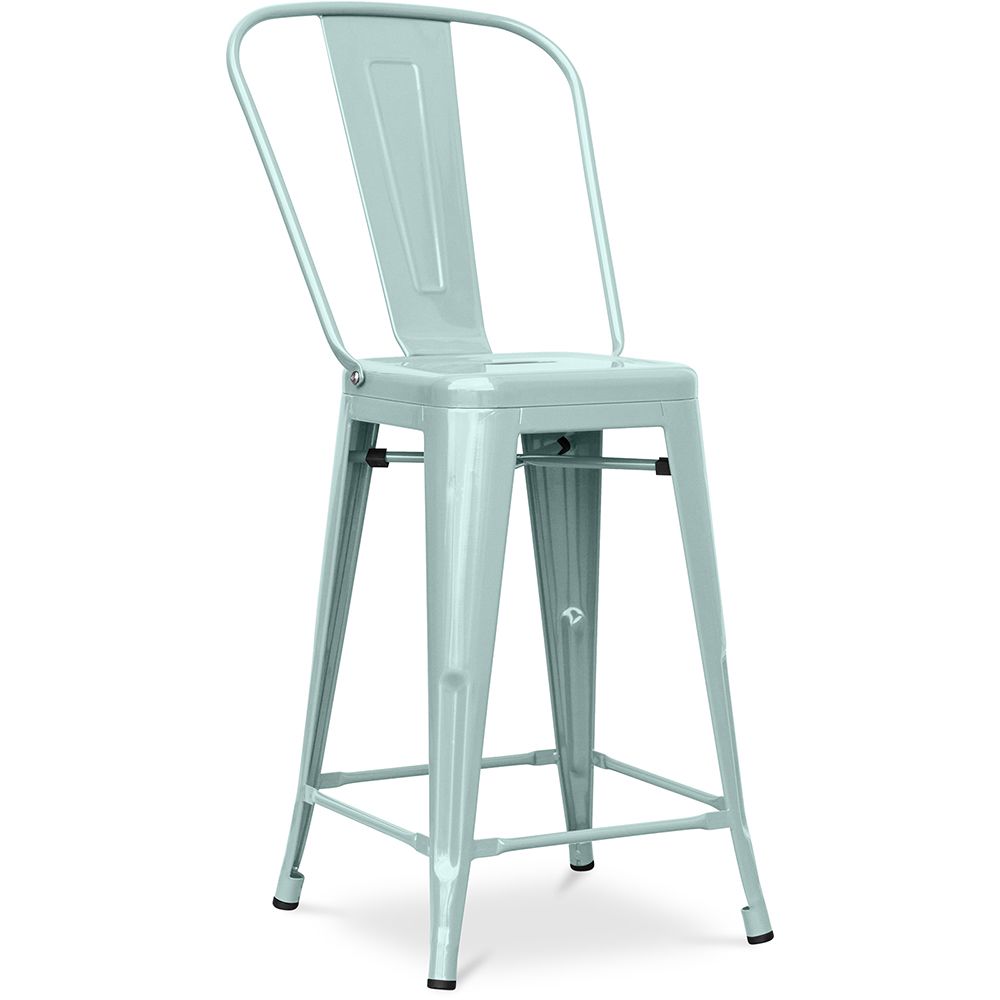 Sgabello da bar con schienale - Design industriale - 60cm - Stylix image 8