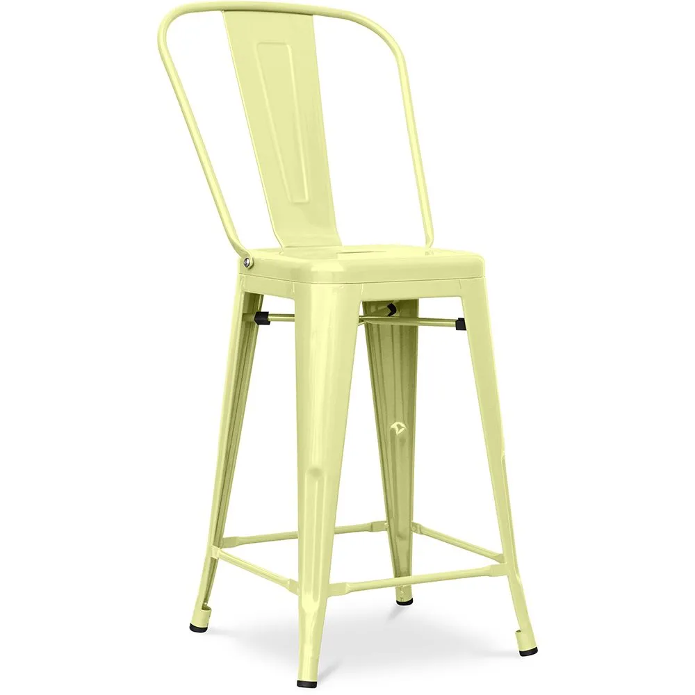 Sgabello da bar con schienale - Design industriale - 60cm - Stylix image 8