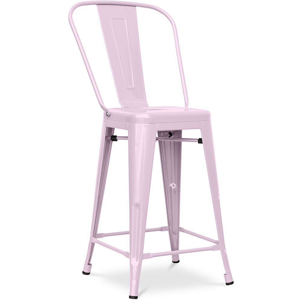 Sgabello da bar con schienale - Design industriale - 60cm - Stylix image 8