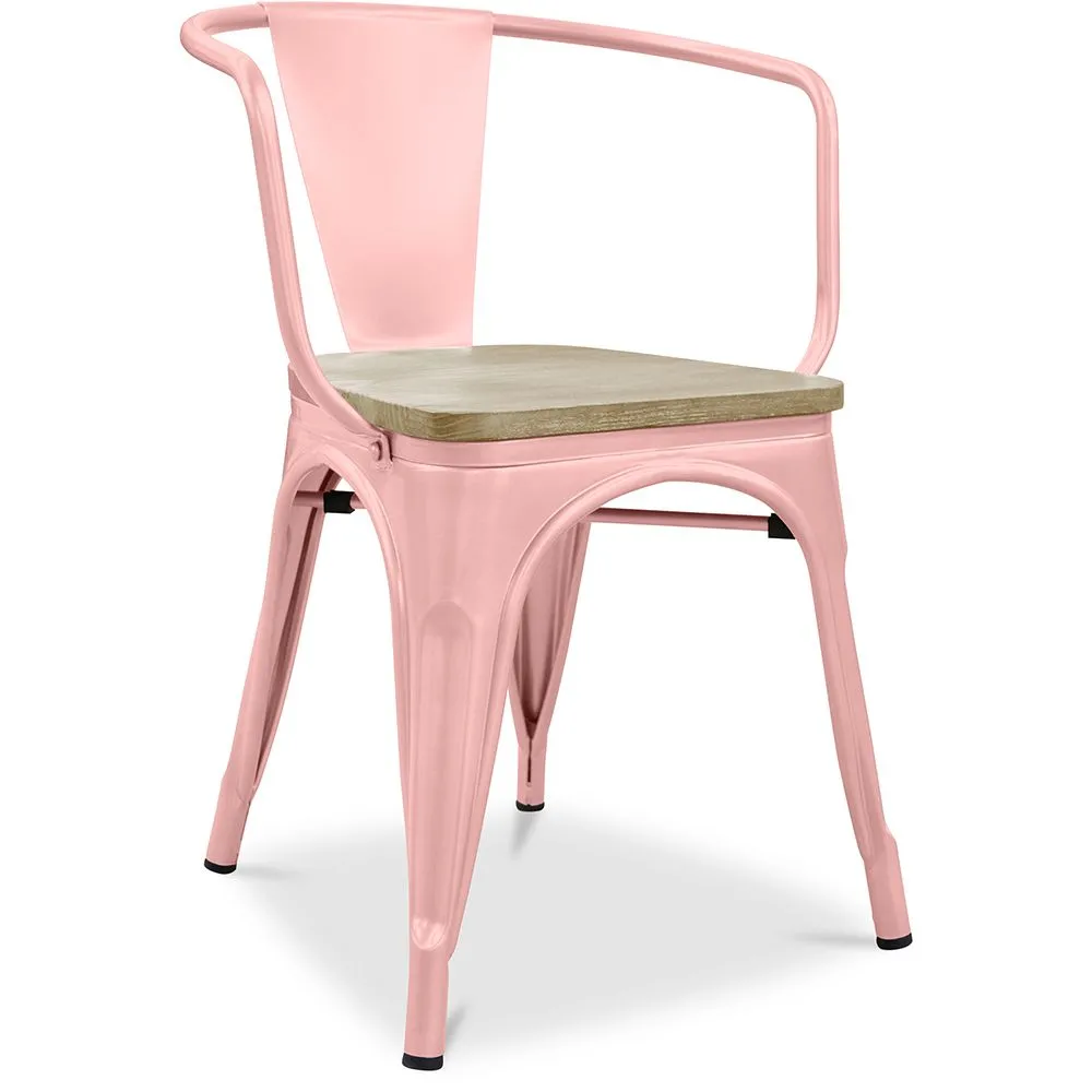 Sedia da pranzo con braccioli - Legno e acciaio - Stylix image 8