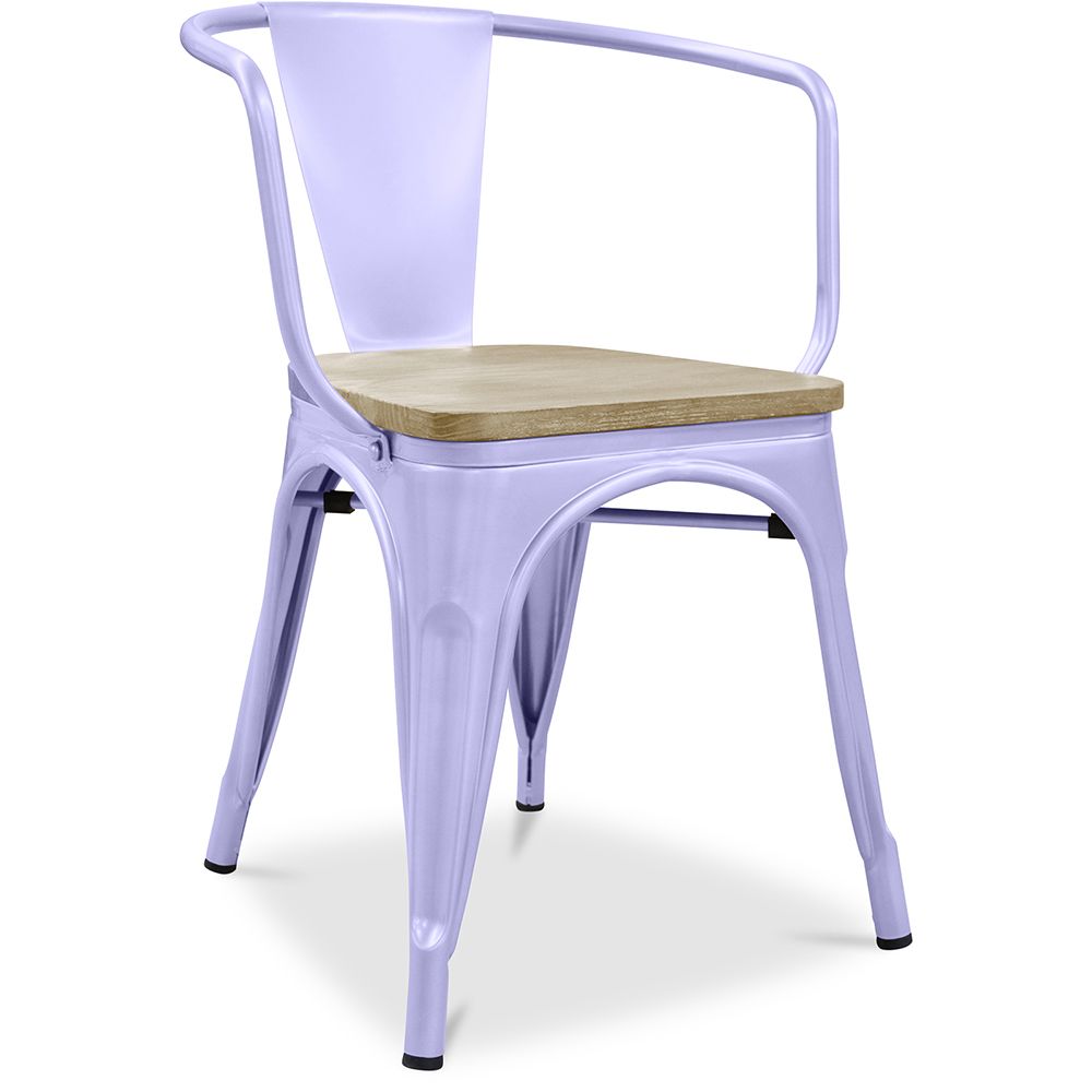 Sedia da pranzo con braccioli - Legno e acciaio - Stylix image 8