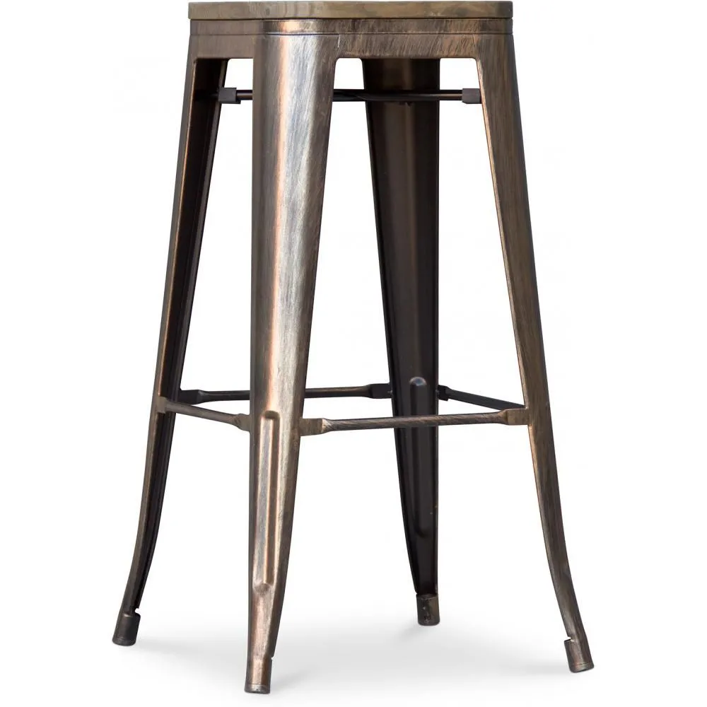 Sgabello da bar Design Industriale - Legno & Acciaio - 76cm - Stylix image 8