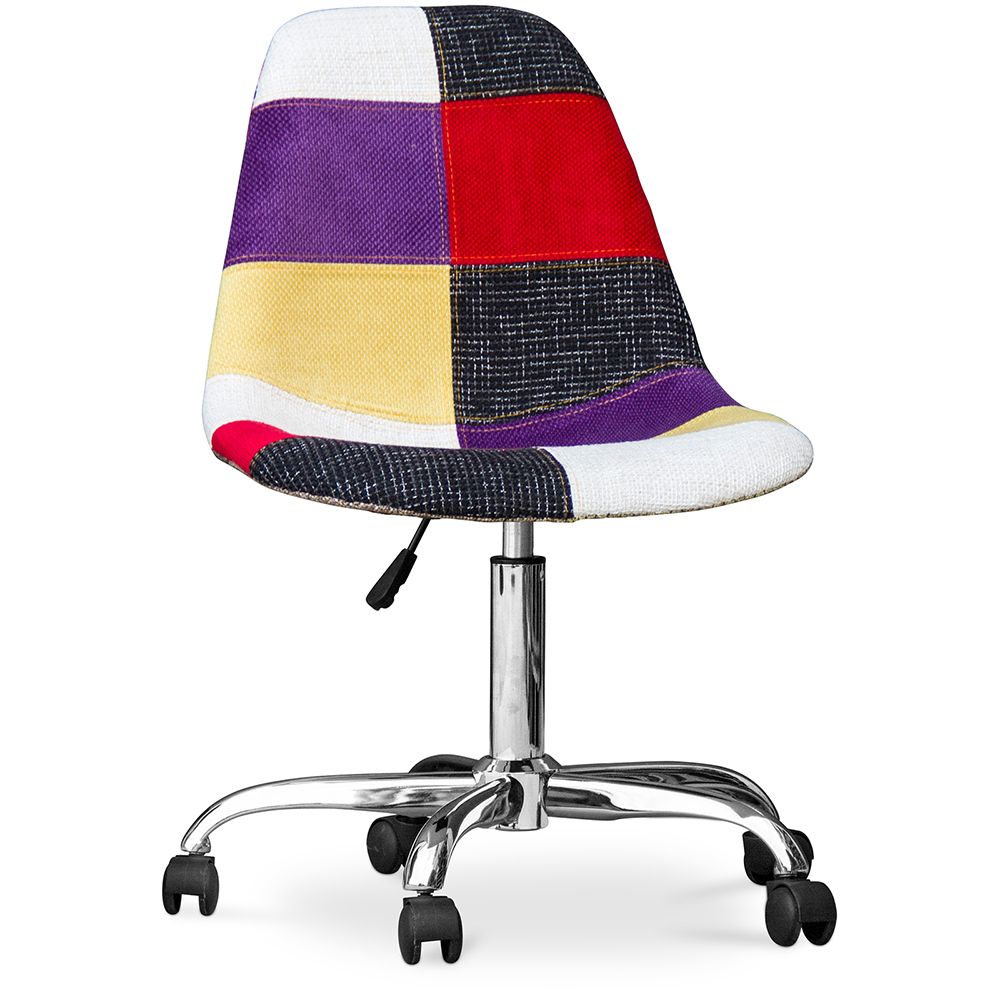 Sedia da Ufficio con Rotelle - Sedia da Scrivania - Rivestita in Patchwork - Tessa image 8