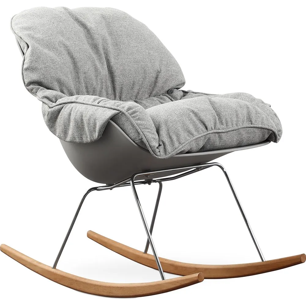 Sedia a Dondolo Imbottita - Design Scandinavo - Ruma image 8