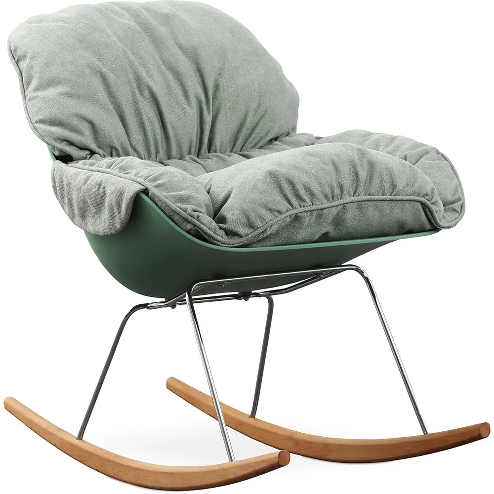 Sedia a Dondolo Imbottita - Design Scandinavo - Ruma image 8