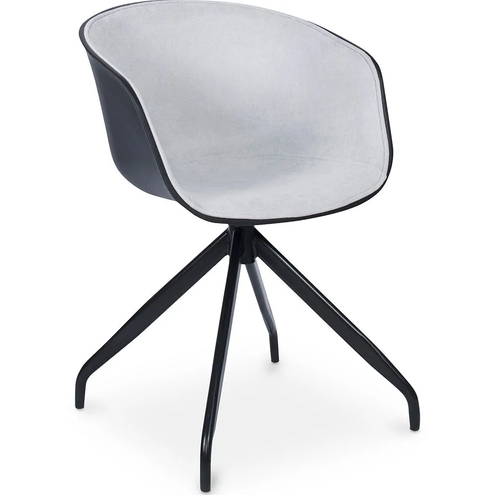 Sedia da ufficio con braccioli - Sedia da scrivania di design nera - Jodie image 8