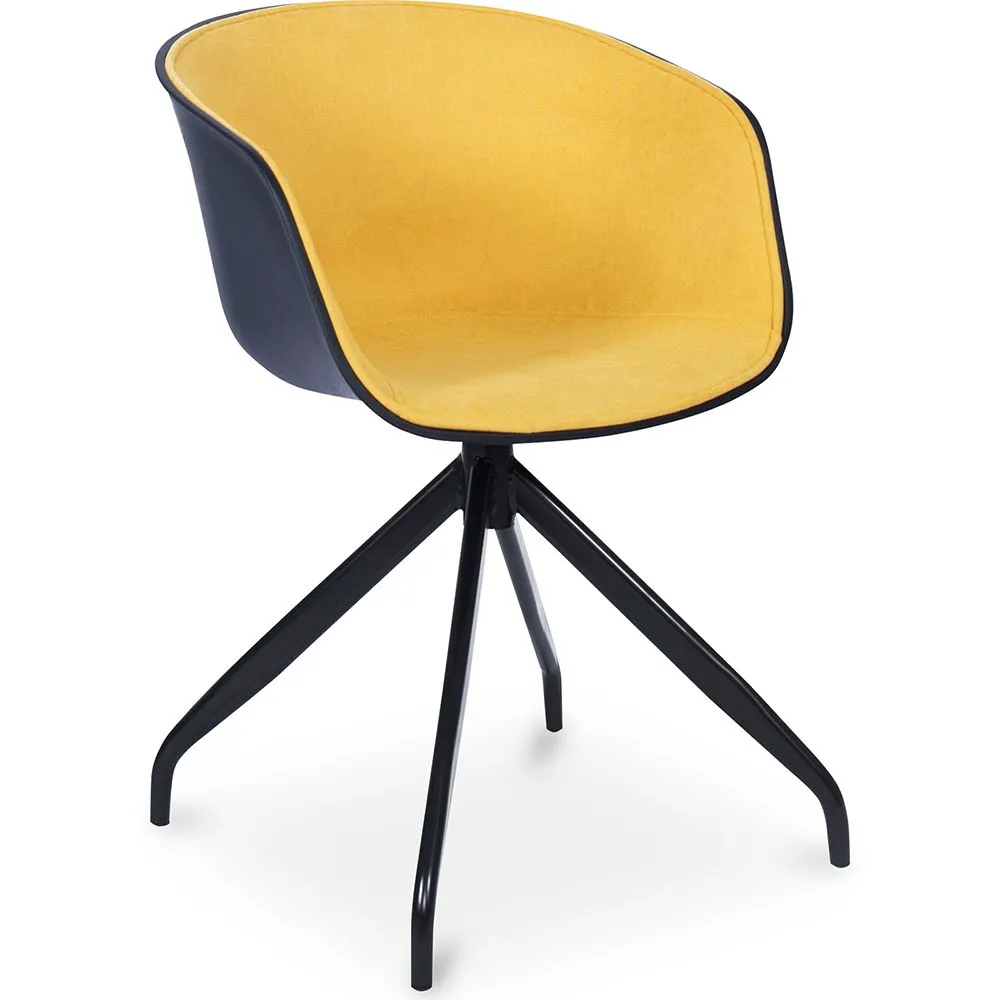 Sedia da ufficio con braccioli - Sedia da scrivania di design nera - Jodie image 8