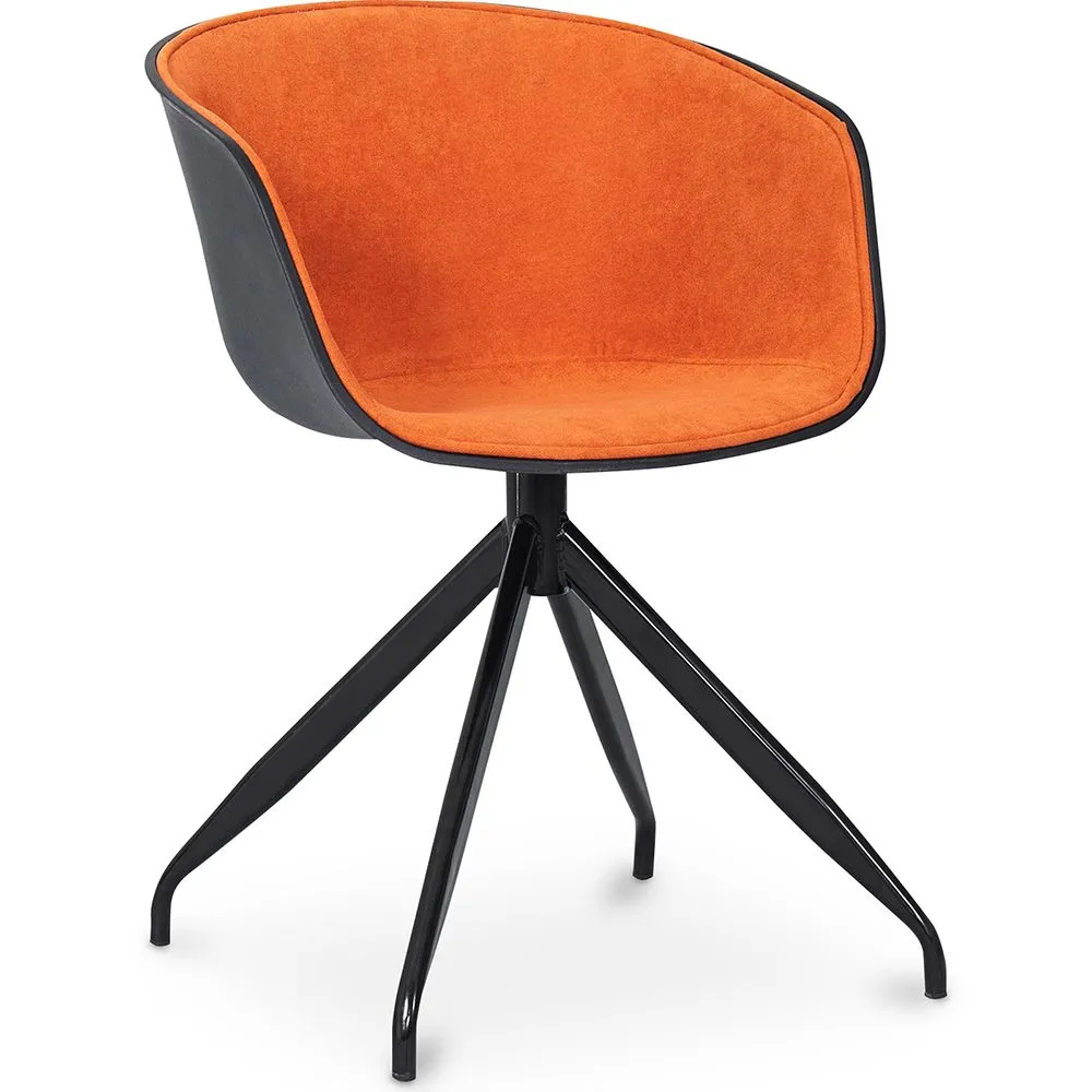 Sedia da ufficio con braccioli - Sedia da scrivania di design nera - Jodie image 8