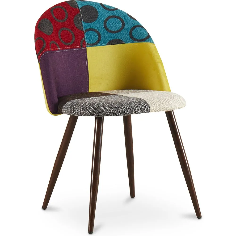 Sedia da pranzo imbottita in patchwork - Stile scandinavo - Ray image 8