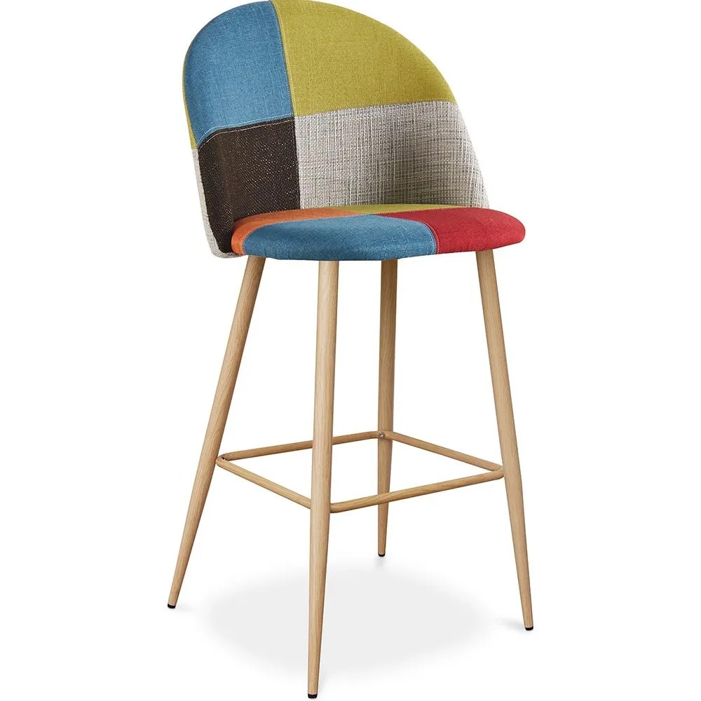 Sgabello Imbottito in Patchwork - Stile Scandinavo - Evelyne image 8