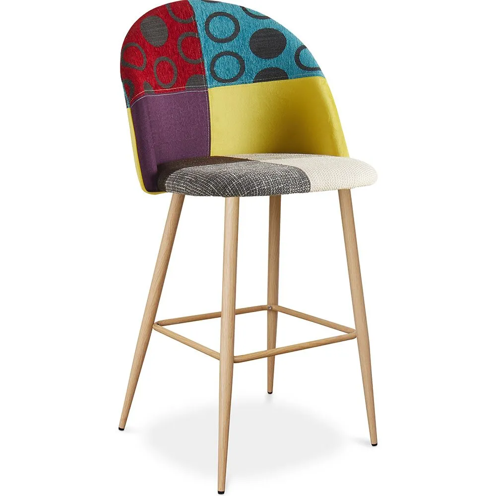 Sgabello Imbottito in Patchwork - Stile Scandinavo - Evelyne image 8