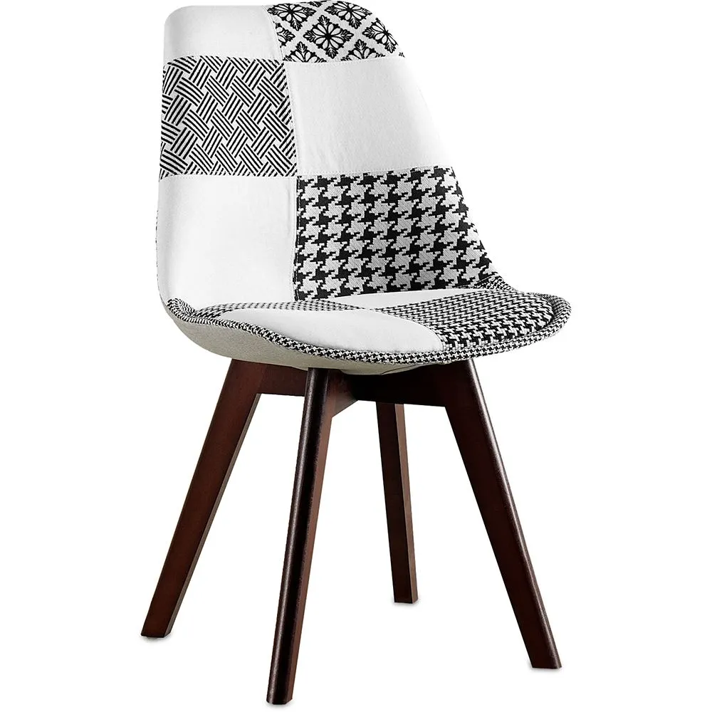 Sedia da pranzo - Rivestita in patchwork bianco e nero - Nuova edizione - Sam image 8