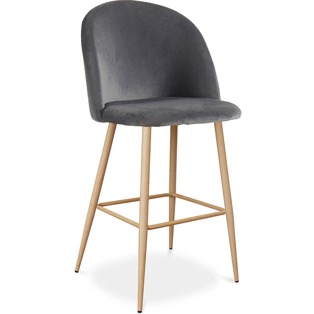 Sgabello imbottito in velluto - Design scandinavo - Evelyne image 8