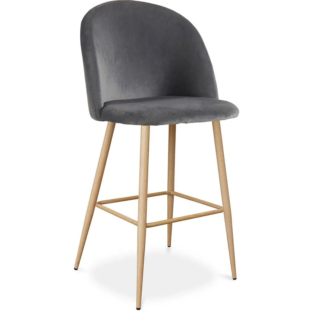 Sgabello imbottito in velluto - Design scandinavo - Evelyne image 8