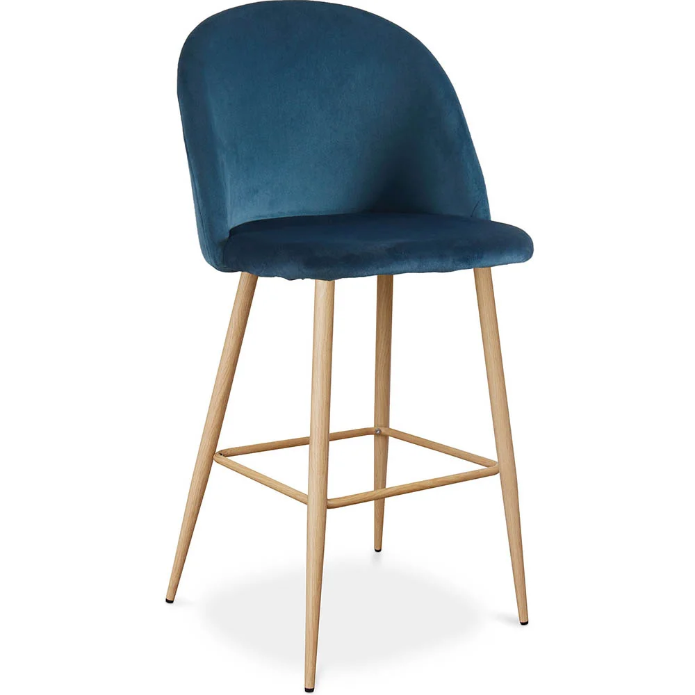 Sgabello imbottito in velluto - Design scandinavo - Evelyne image 8