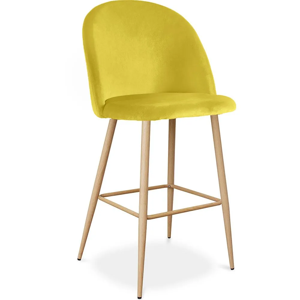 Sgabello imbottito in velluto - Design scandinavo - Evelyne image 8
