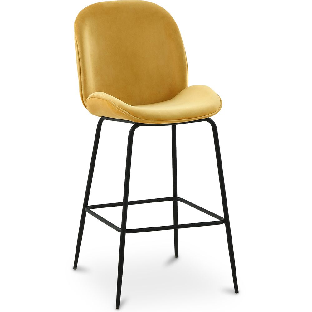 Sgabello con schienale - Rivestito in velluto - Design retrò - Elias image 8
