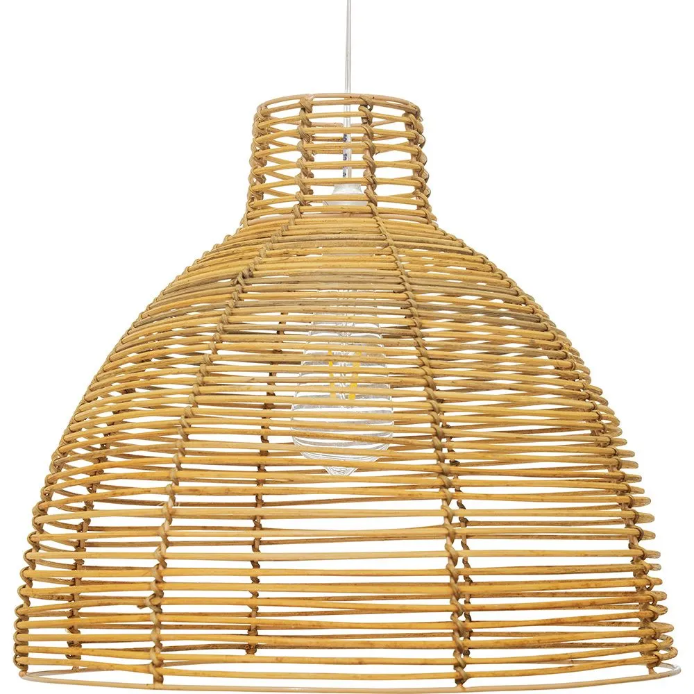 Lampada a soffitto in rattan - Lampada a sospensione in stile Boho Bali - Can image 8