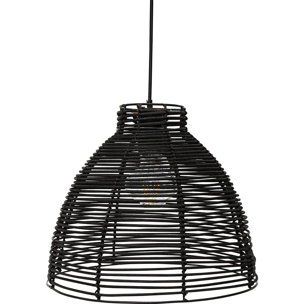 Lampada a soffitto in rattan nero - Lampada a sospensione in stile Boho Bali - Gian image 8