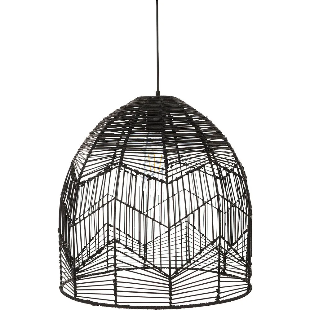 Lampada a Sospensione in Rattan Nero - stile Boho Bali - Le image 8
