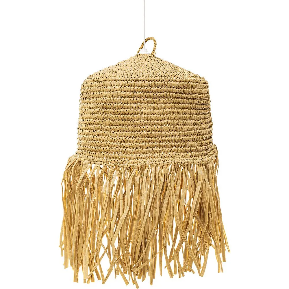 Lampada a soffitto in rafia - Lampada a sospensione stile Boho Bali - Lanui image 8
