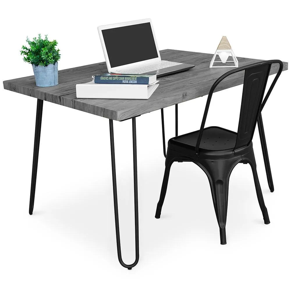 Set Scrivania - Stile Industriale 120cm - Hairpin + Sedia da Pranzo - Stylix image 8