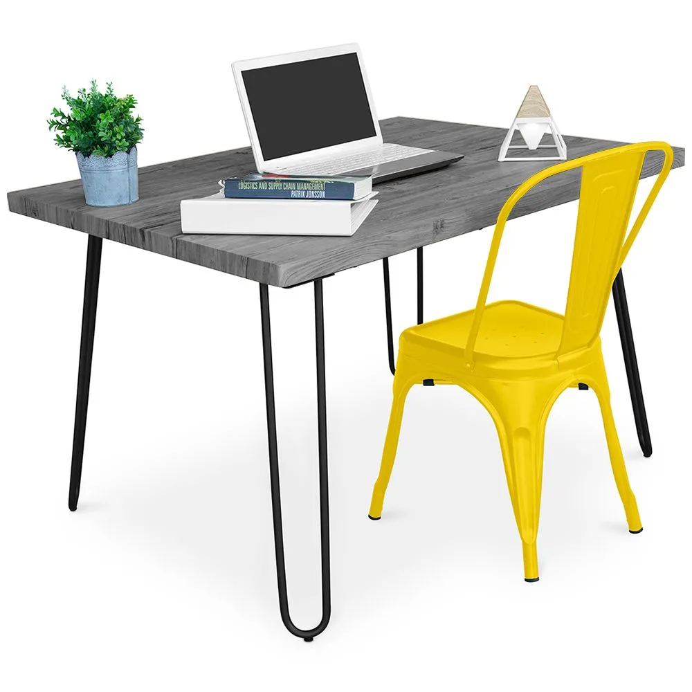 Set Scrivania - Stile Industriale 120cm - Hairpin + Sedia da Pranzo - Stylix image 8