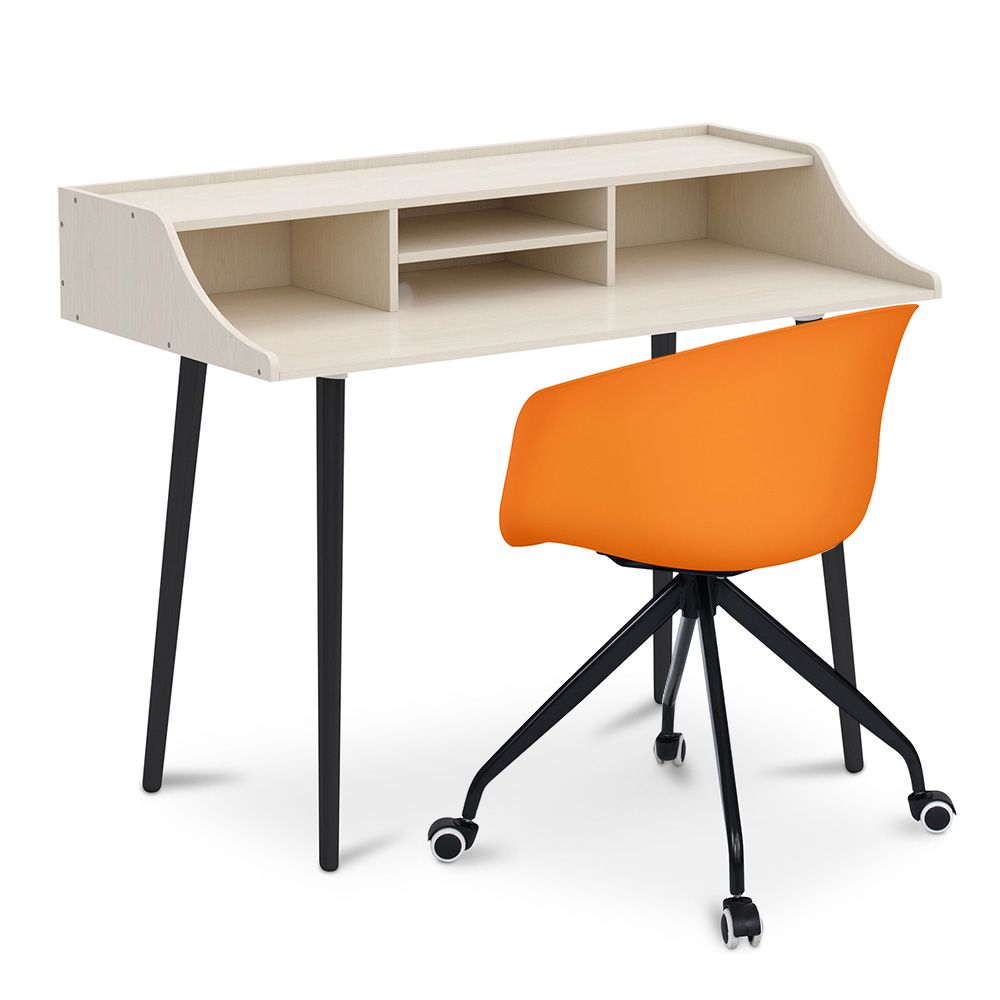 Scrivania in Legno - Stile Scandinavo - Torkel + Sedia da Ufficio di Design - Joan image 8