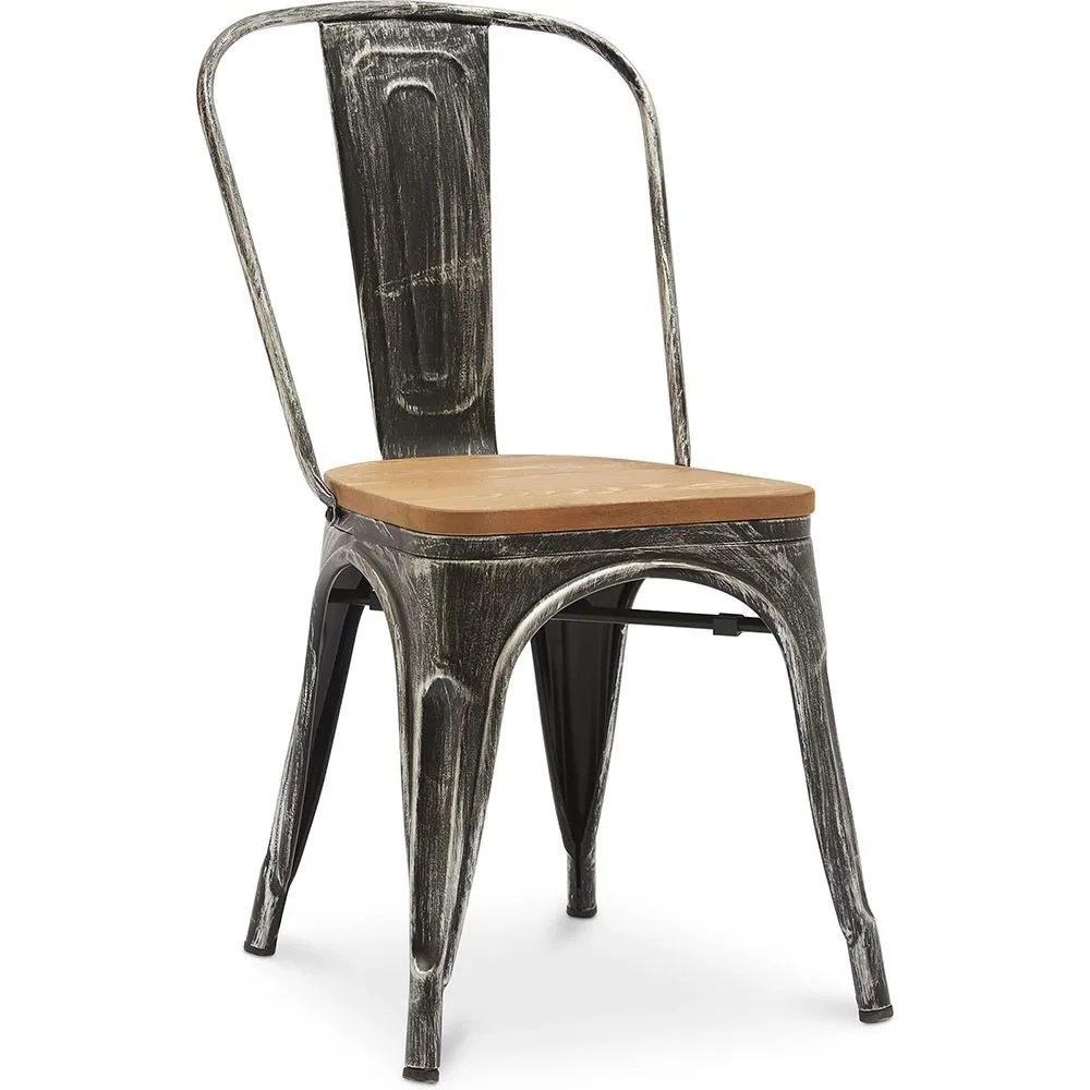 Sedia da pranzo - Design industriale - Acciaio e legno - Nuova edizione - Stylix image 8