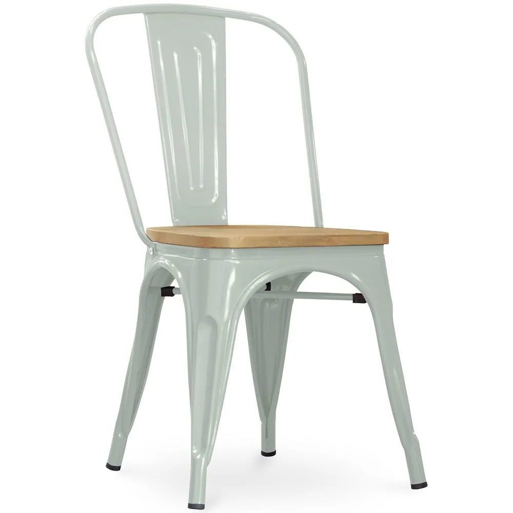 Sedia da pranzo - Design industriale - Acciaio e legno - Nuova edizione - Stylix image 8