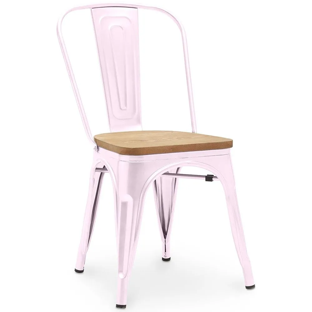 Sedia da pranzo - Design industriale - Acciaio e legno - Nuova edizione - Stylix image 8
