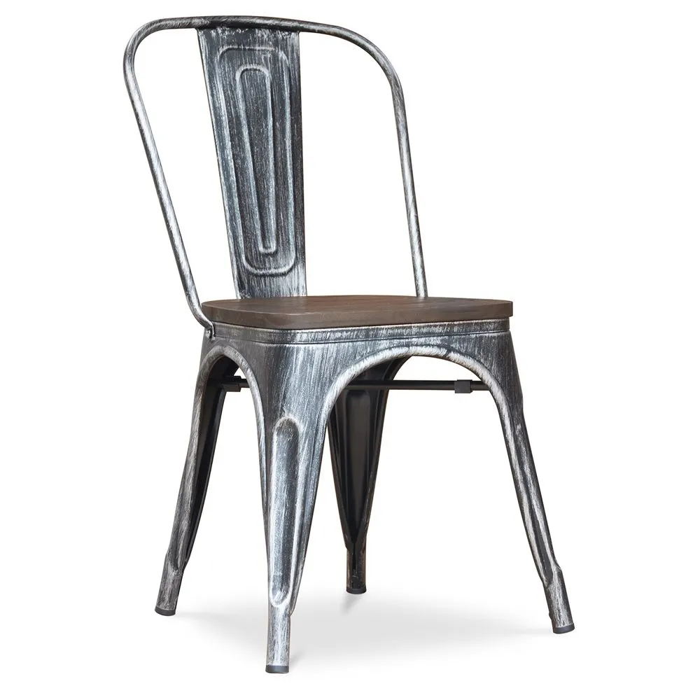 Sedia da pranzo - Design industriale - Acciaio e legno - Nuova edizione - Stylix image 8