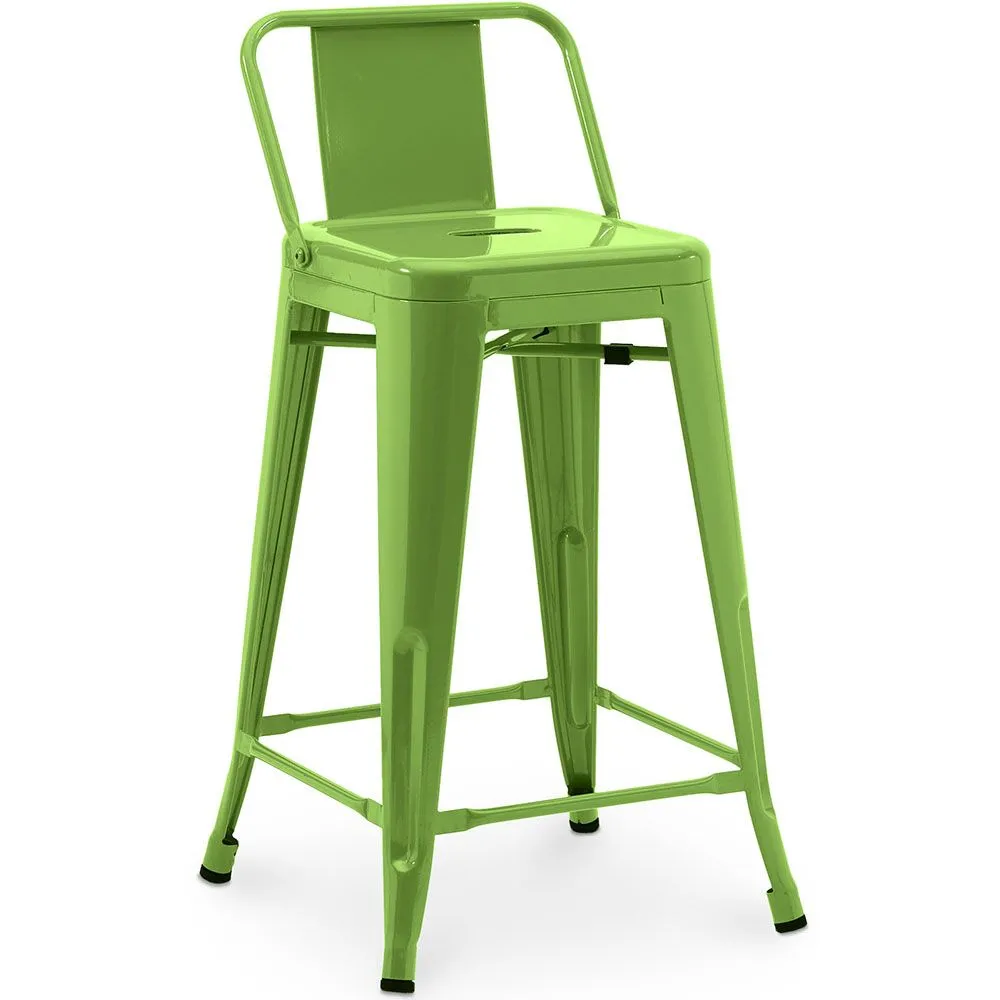 Sgabello da bar con schienale - Design industriale - 60cm - Nuova edizione - Stylix image 8