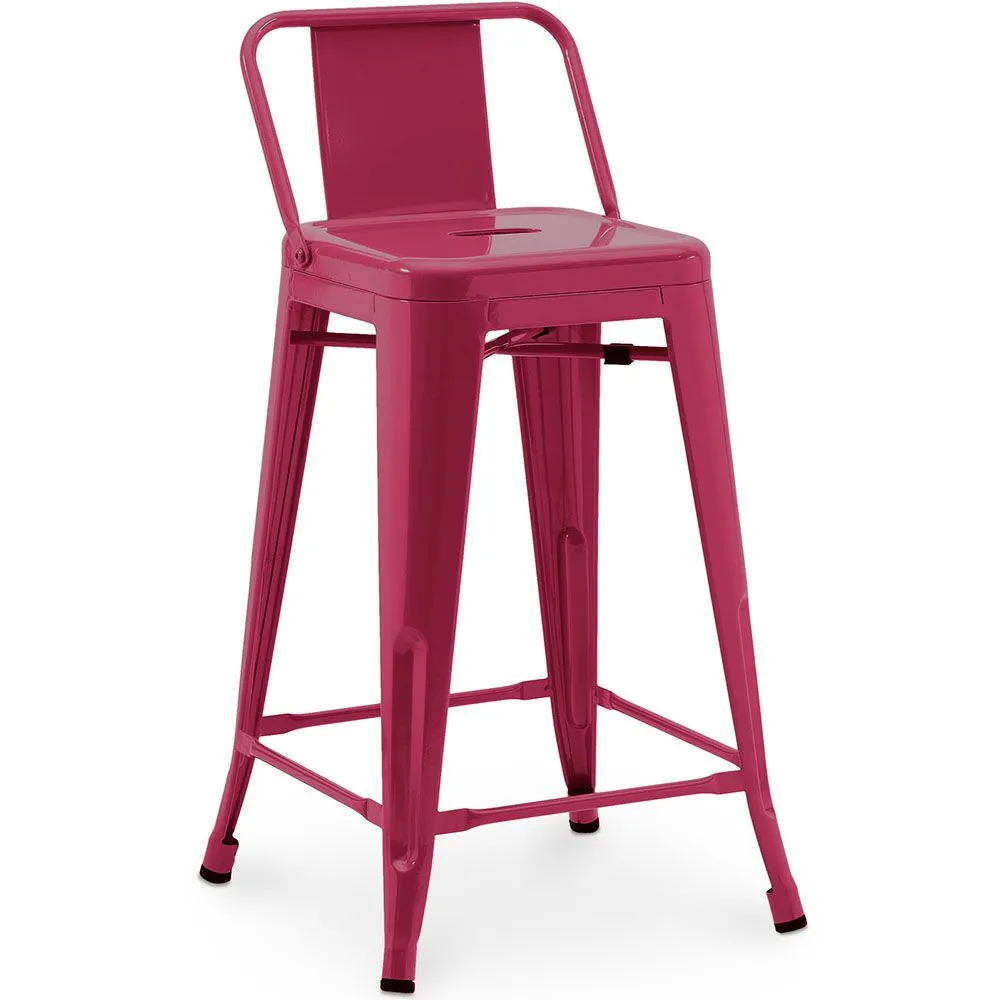 Sgabello da bar con schienale - Design industriale - 60cm - Nuova edizione - Stylix image 8