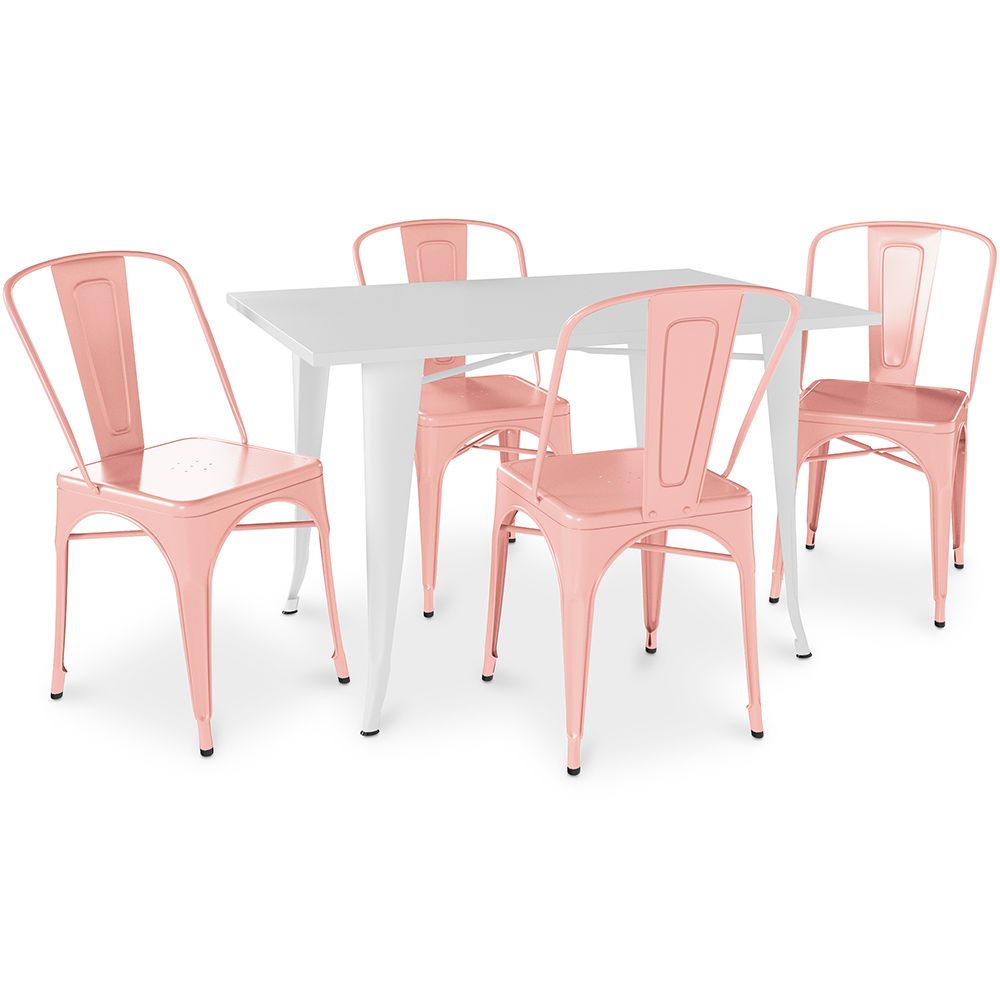 Pack Tavolo da pranzo e 4 sedie da pranzo Design industriale - Nuova edizione - Bistrot Stylix image 8