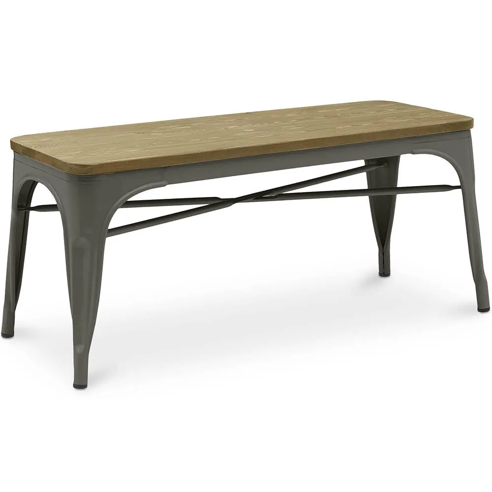 Panca - Design Industriale - Legno e Metallo - Stylix image 8