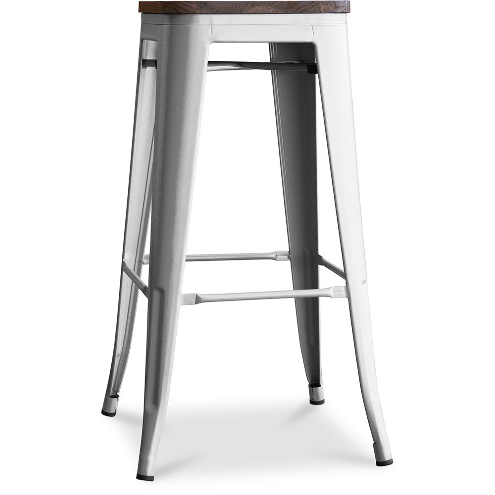 Sgabello da bar - Design industriale - Legno e acciaio - 76 cm - Nuova edizione- Stylix image 8