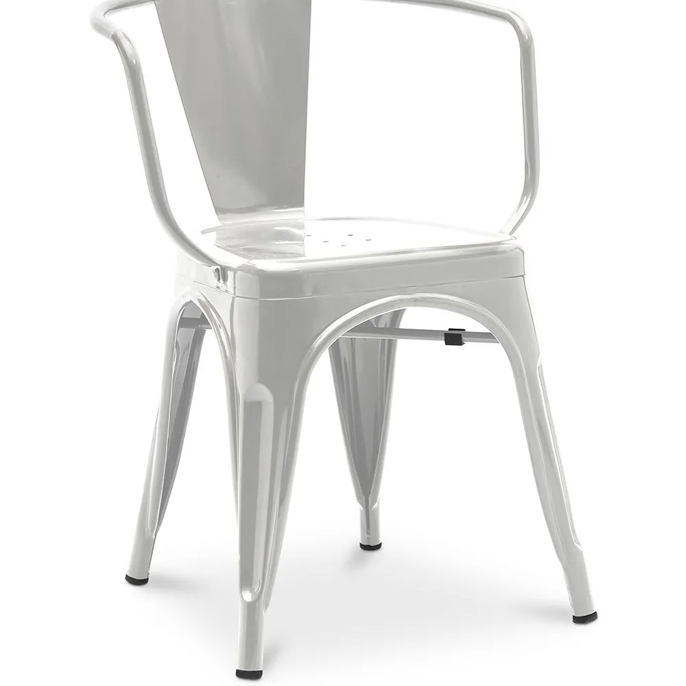 Sedia da pranzo con braccioli - Design industriale - Acciaio - Nuova edizione - Stylix image 8