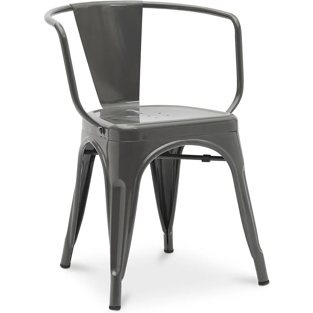 Sedia da pranzo con braccioli - Design industriale - Acciaio - Nuova edizione - Stylix image 8
