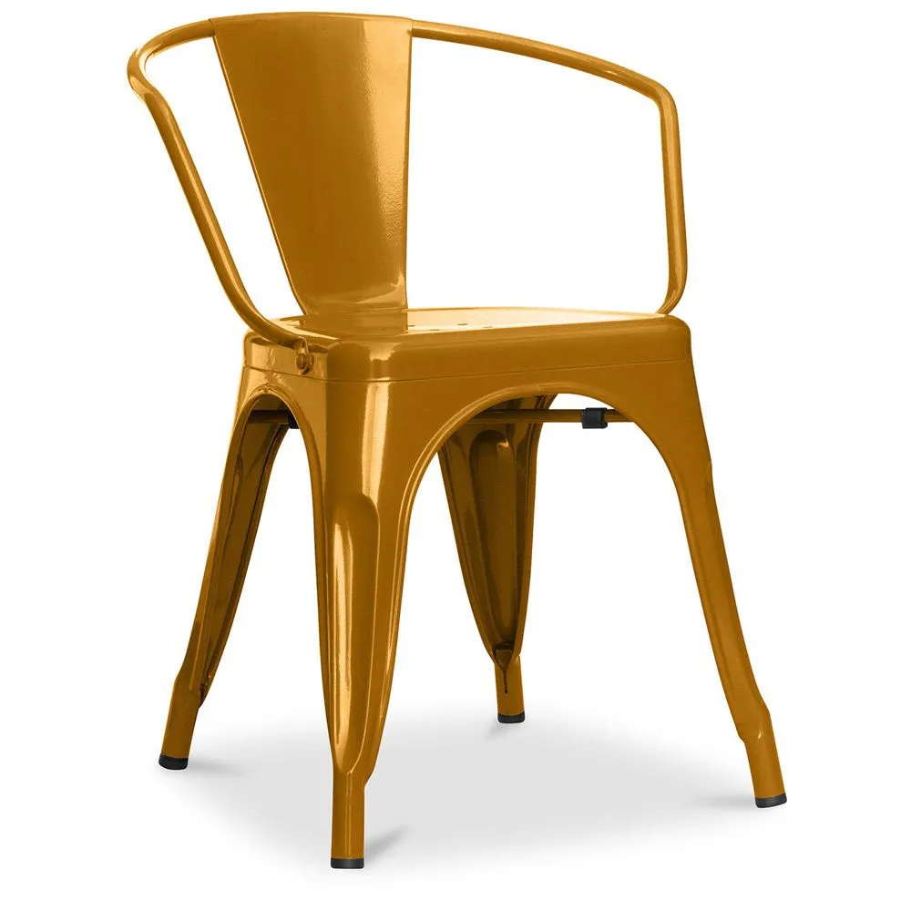 Sedia da pranzo con braccioli - Design industriale - Acciaio - Nuova edizione - Stylix image 8