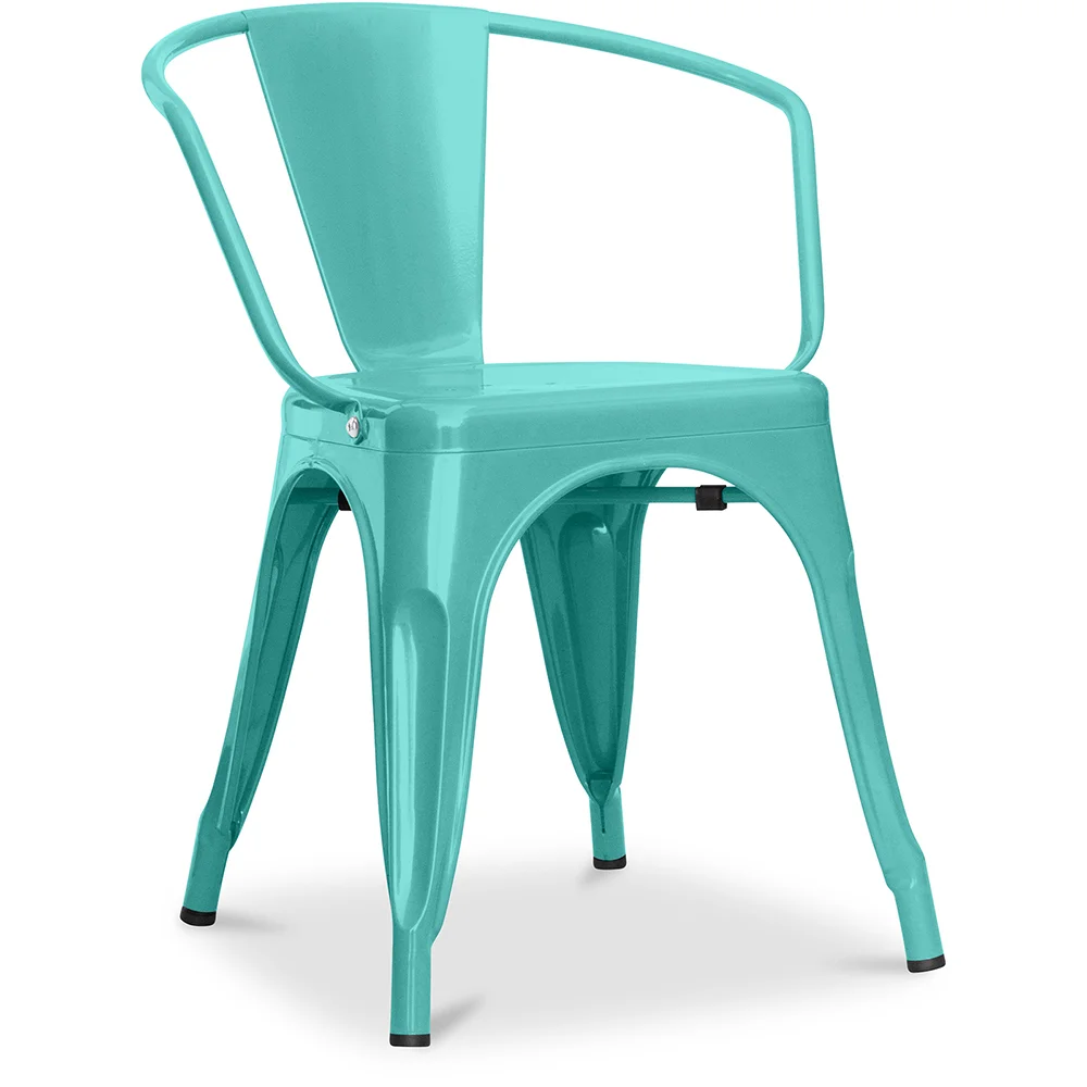 Sedia da pranzo con braccioli - Design industriale - Acciaio - Nuova edizione - Stylix image 8