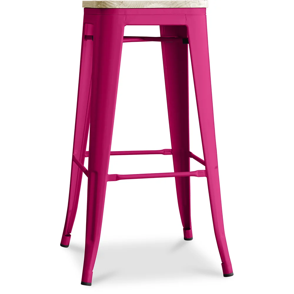 Sgabello da bar - Design industriale - Legno e acciaio - 76cm - Nuova edizione - Stylix image 8