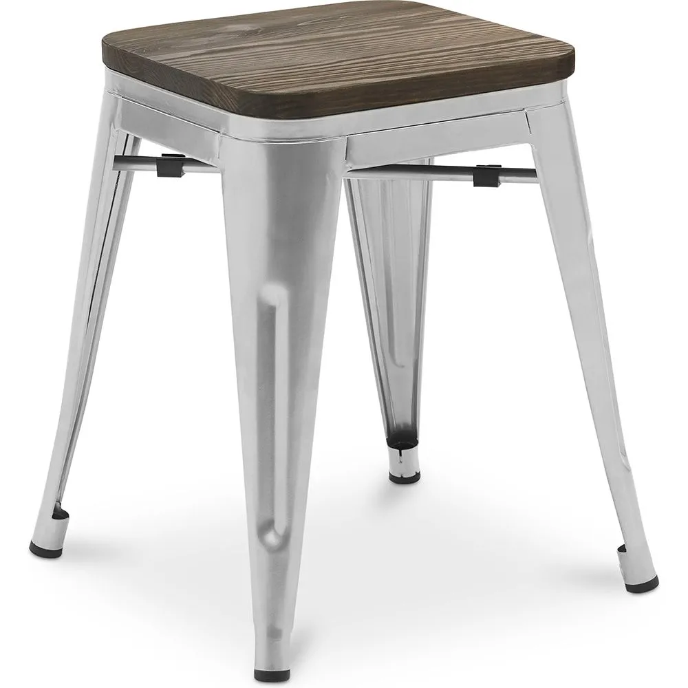 Sgabello da bar di design industriale - Legno e acciaio - 45 cm - Nuova edizione - Stylix image 8